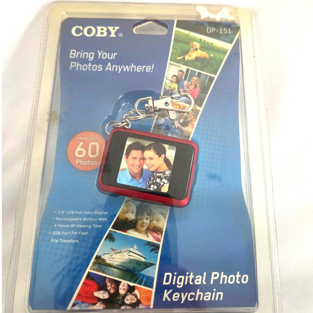New Digital 60 Photo Keychain Red 1.5 Inch LCD Screen